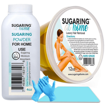 Sugaring Wax for Coarse Hair + Drying Powder, Gloves, Sugaring Applicator