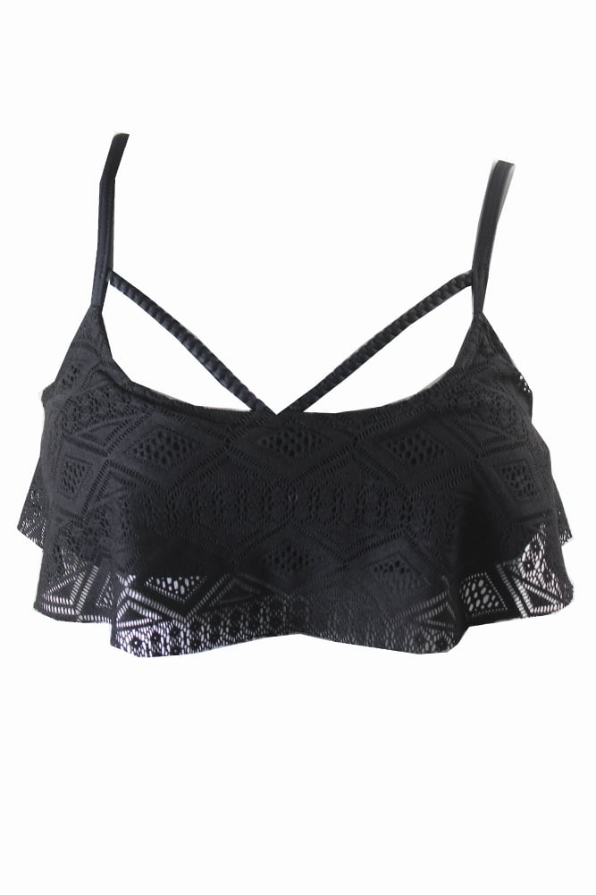 black crochet bralette