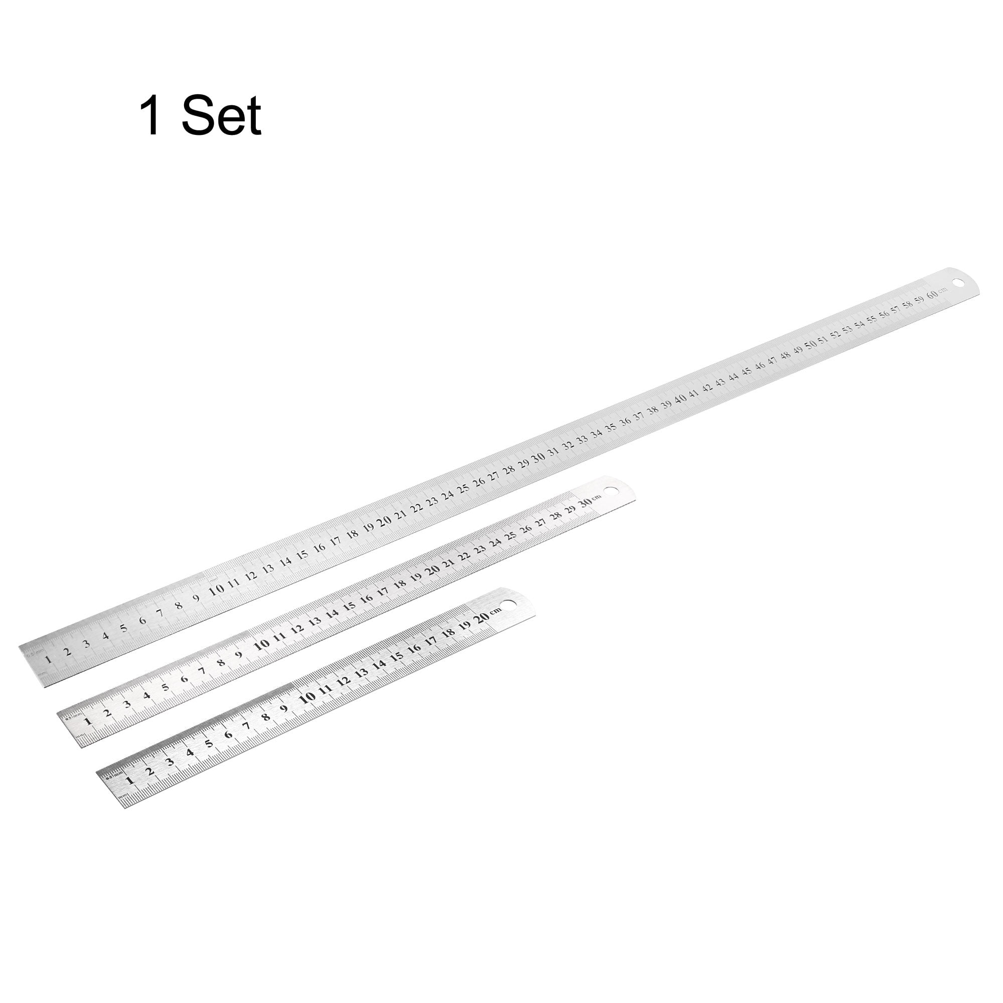 Steel Rulers 3 Pieces 8 12 24 Inch Rulers Metal Ruler Ruler Ruler Inches And Centimeters Drawing Ruler Measur