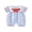 Blue, variant on RUINIXCW Newborn Baby Boy Girl Game Day Outfit Infant Baby Boys Summer Fall Clothes Striped Romper Football Baseball Basketball Embroidery Doll Collar Short Sleeve Jumpsuit