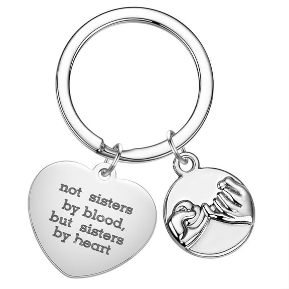 Not Sisters By Blood But Sisters By Heart Keychain Best Friends Key Chains Trendy Friendship Keyring Sister Jewelry Gift