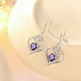 thumbnail image 6 of Beautlace 18K White Gold over Stering Silver Butterfly Dangle Drop Earrings,February Birthstone Heart Hook Earrings Jewelry Birthday Christmas Valentines Mothers Day Gifts for Women Mom, 6 of 11