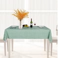 thumbnail image 6 of Checkered Vinyl Rectangle Tablecloth - 60 x 84 Inch - 100% Waterproof Oil Proof Spill Proof PVC Table Cloth, Wipe Clean Table Cover for Dining Table, Buffet Parties and Camping, Green, 6 of 6