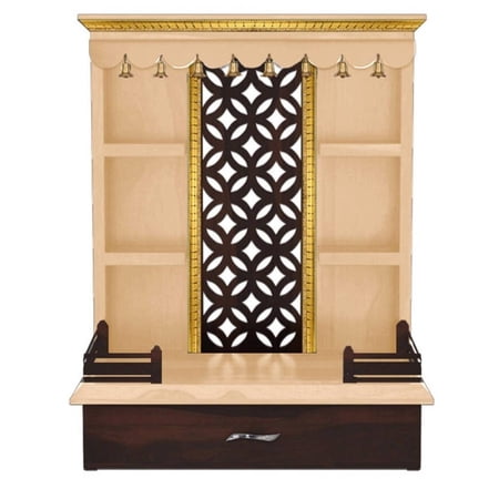 Designer Wooden Mandir For Home And Office | Temple For Home | Pooja Mandir With Lights | Puja Mandap | Wall Hanging And Table Top Mandir