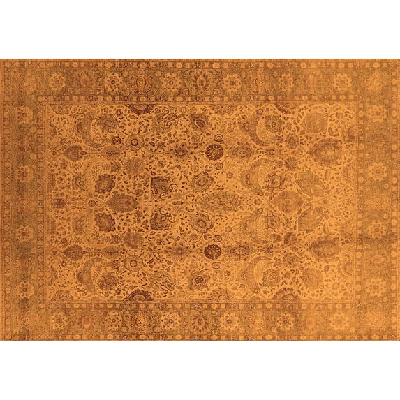 Ahgly Company Indoor Rectangle Oriental Orange Traditional Area Rugs, 2' x 4'