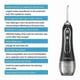 thumbnail image 4 of H2ofloss HF-6 Cordless Water Flosser 5 Nozzle Tips Water Irrigator Portable Rechargeable IPX7 Waterproof Irrigator for Dental Oral & Braces Cleaning, 4 of 5