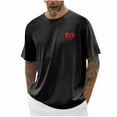 thumbnail image 1 of Plebaso T-Shirts Graphiques pour Hommes Manches Courtes Décontractées Chemises Surdimensionnées Imprimé Col Rond T-Shirt d'Été Ample, 1 of 4