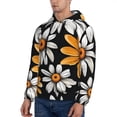 thumbnail image 3 of Fotbe Men's Hoodie with Yellow White Daisy Pattern Pattern - Kangaroo Pocket Pullover Hooded Sweatshirt, Perfect for Daily Wear, Travel, and Home-3X-Large, 3 of 7