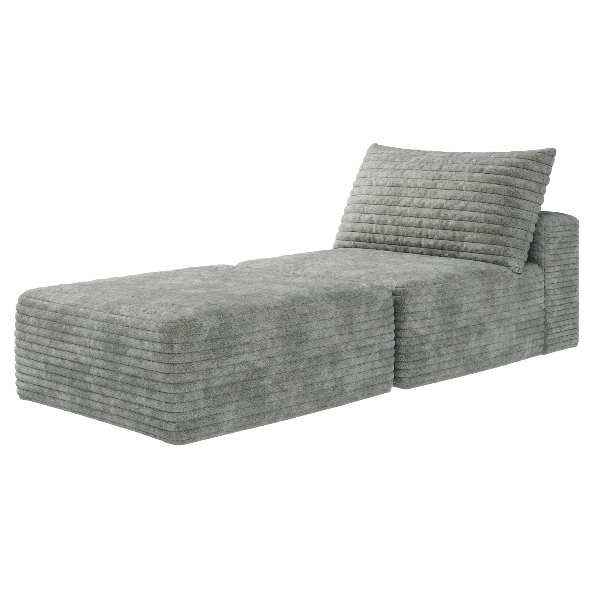 MAYEERTY 66.9" Gray Modern Modular Cloud Sectional No Assembly Compact Neutral Room