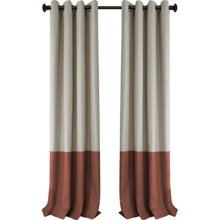 Navy Linen Thermal Binding - Elrene Home Fashions Braiden Blackout Thermal Single Curtain Panel