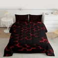 thumbnail image 2 of Feelyou Neon Red Honeycomb Bedding Comforter Set for Kid, Futuristic Geometric Twin Comforter Sets, Modern Hexagon Reversible Bedding Set, Luxury Bedroom Decor, 2pcs, 2 of 8