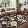 thumbnail image 4 of Garvee 9'x12' Vintage Floral Area Rugs Washable Rugs, Non-Slip Print Rug Low Pile Stain Resistant Indoor Carpet for Living Room Bedroom Home Office, Purple, 4 of 8
