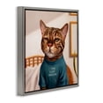 thumbnail image 2 of Stupell Industries Traditional Cattitude Speak Fluent Judgement Gray Floating Frame Canvas Art, 25 x 25, by Lucia Heffernan, 2 of 8
