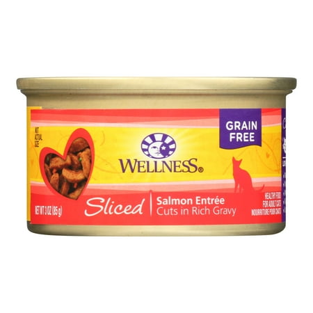 Wellness Pet Products Cat Food - Salmon Entr?e - Case of 24 - 3 oz.
