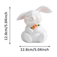 thumbnail image 3 of 6 Inch White Resin Easter Bunny Figurine with Carrot - Spring Home Table Centerpiece Farmhouse Decor for Indoor Easter, Christmas, and Housewarming Party Decorations, 3 of 6