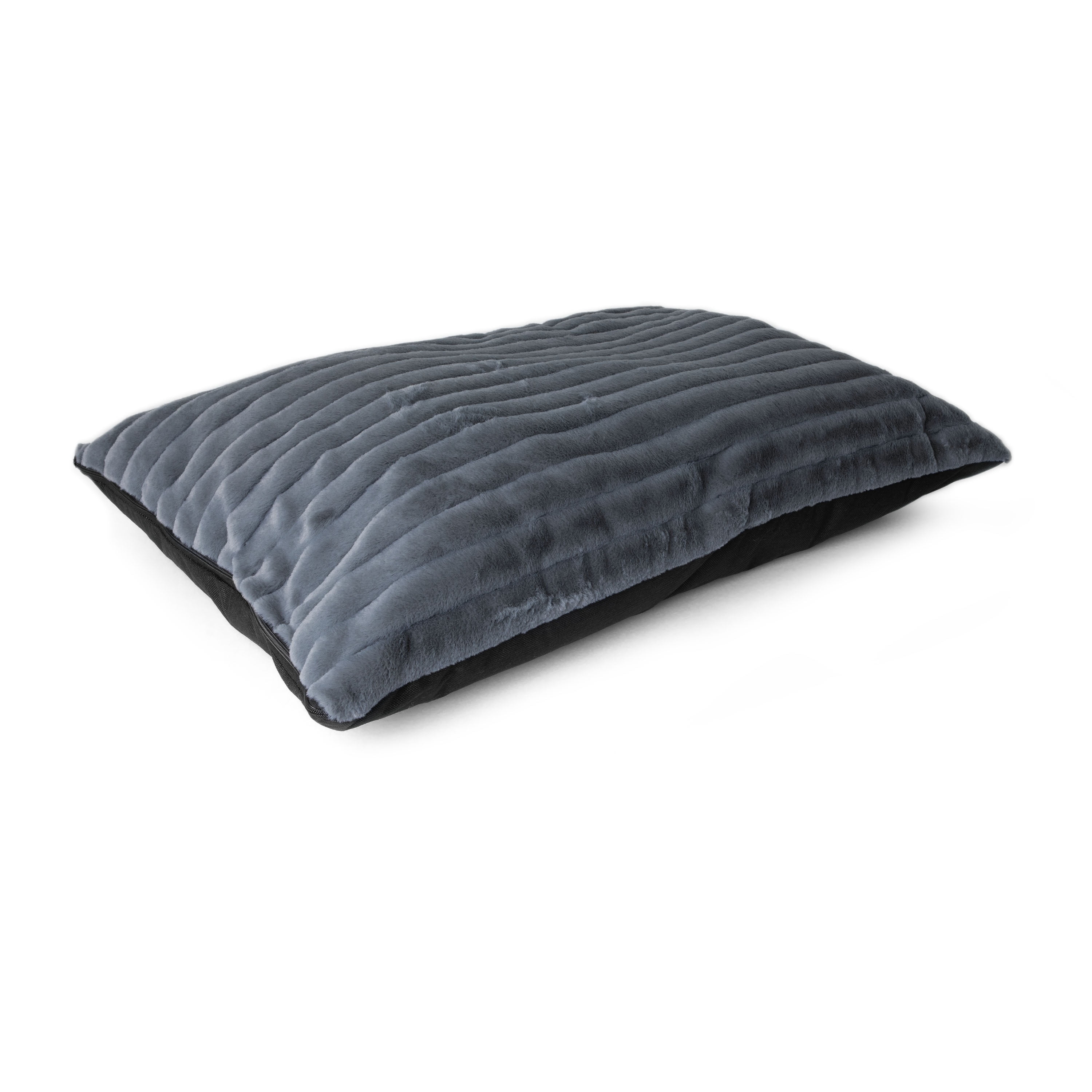 Petmate Lavender Infused Dog Pillow Bed, Cat Bed, 27 x 26 Inches, Ribbed Sleep Surface, Assorted Gray or Taupe