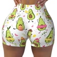 thumbnail image 2 of Lsque Avocado Playing Music Pattern High Waisted Biker Shorts for Women-Tummy Control Fitness Athletic Workout Running Yoga Gym Shorts,Moisture-Wicking-Small, 2 of 9