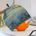 thumbnail image 2 of HELLHERO 1Pcs Castle Overlooking Flower Meadow Teapot Dust Cover Keep Warm for Housewife, 2 of 6