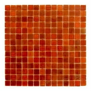 Abolos- LEED Amber 0.75" x 0.75" Glass Mosaic Tile in Snappy Red (10sqft / 10pc Box)