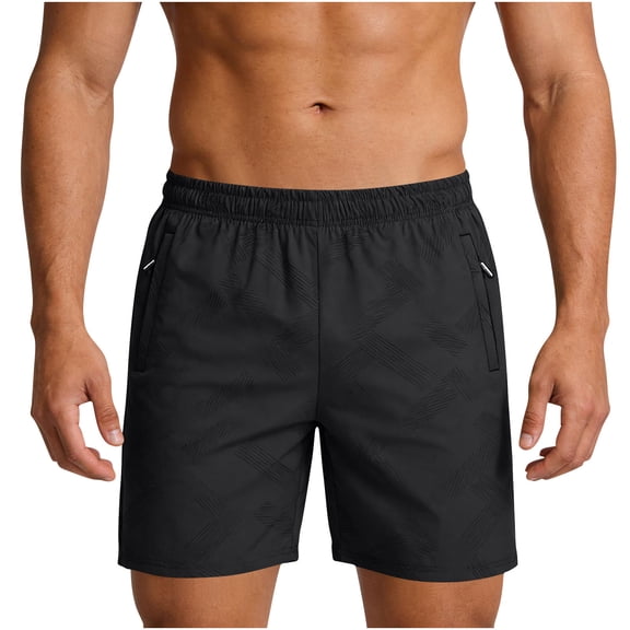 Stamzod Men's Athletic Shorts Loose-Fit Lightweight Running Workout Gym Shorts with Pockets Big & Tall Black XXL