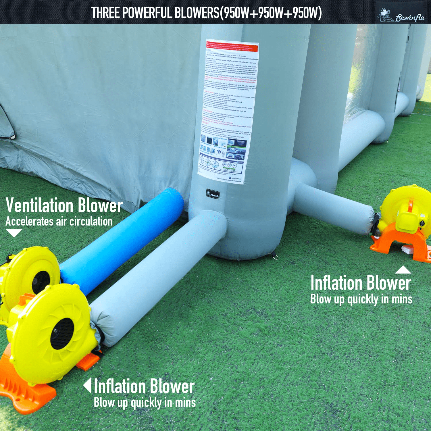 Sewinfla Inflatable Paint Booth 39x20x13Ft with Blowers Professional Inflatable Spray Booth Portable Car Painting Booth