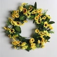thumbnail image 1 of Xihbxyly Corona de Girasoles, Diseño de Flores de Seda Realistas, Sin Mantenimiento, Colores Brillantes y Duraderos, Decoración para Bodas y Fiestas, Ideal para El Hogar y La Oficina, Fácil de Instal, 1 of 3