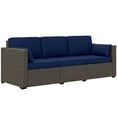 thumbnail image 1 of Outsunny Outdoor Sofa w/ Cushions, PE Rattan Patio Couch, Dark Blue/Brown, 1 of 10