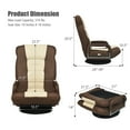 thumbnail image 3 of Costway 360-Degree Swivel Gaming Floor Chair with Foldable Adjustable Backrest Brown, 3 of 12