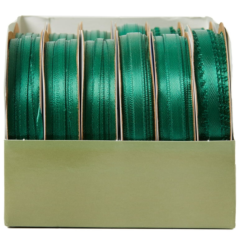 Dark Shale Green Premium Double Faced Satin Ribbon, 1-1/2x50