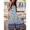 thumbnail image 4 of SHIBEVER Women Sleeveless Dress Summer Floral Bohemian V Neck Button Down Flowy Dresses, 4 of 5