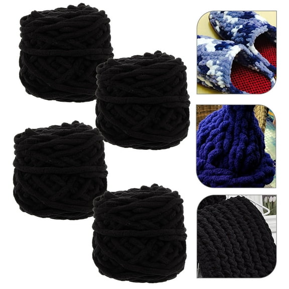 AURARMLET Durable Chunky Polyester Yarn for Craft Projects 4 Rolls