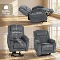 thumbnail image 3 of HOMCOM Fauteuil Inclinable Releveur de Massage pour Aînés Fauteuil Inclinable Gris, 3 of 10