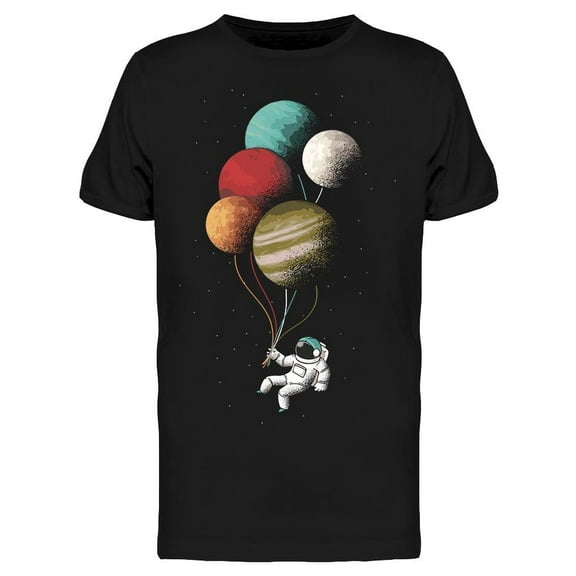 Astronaut Planet Balloons Space Men's T-shirt