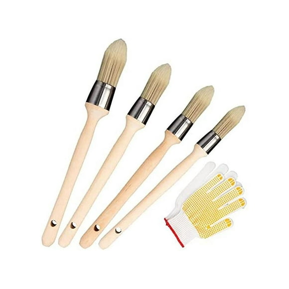 Trim Painting Tool,4 X Small Paint Brush For Touch Ups And 1 X Non Gloves, Trim Paint Brush Edge Pa
