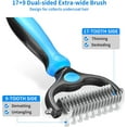 thumbnail image 4 of Planet Pet Grooming Brush - 2-Sided Dematting Comb and Undercoat Rake for Dogs and Cats,Extra Wide, Blue, Dog Grooming Brush, Dog Shedding Brush, 4 of 7