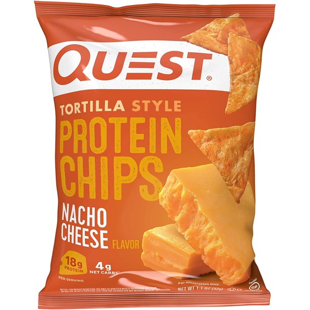 Quest Nutrition Tortilla Style Protein Chips, Low Carb, Nacho Cheese 1.