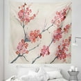 thumbnail image 1 of Floral Tapestry, Cherry Blossoms Sakura Eastern Old Style Painting Print Vintage Theme, Fabric Wall Hanging Decor for Bedroom Living Room Dorm, 5 Sizes, Pink Beige Grey, by Ambesonne, 1 of 1