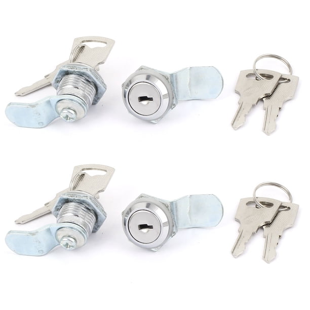 4 Piezas Cerradura de Cam de Núcleo Metálico en Forma de Cruz para Puertas de Gabinete con 2 Llaves