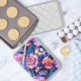 thumbnail image 5 of Yayeee Pot Holders Kitchen Heat Resistant with Pockets 7"x9.8" Cotton Oven Cooking Hot Pads, Colorful Art Flowers, 5 of 7