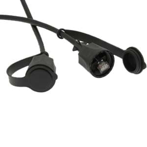 ACCL 75Ft Cat.6 SFTP Industrial Outdoor Patch Cable w/Dust Cap Black, 1 Pack