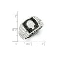 thumbnail image 2 of 925 Sterling Silver Black Diamond Square Skull Mens Ring Size 11 Ring for Men - .20 dwt, 2 of 2
