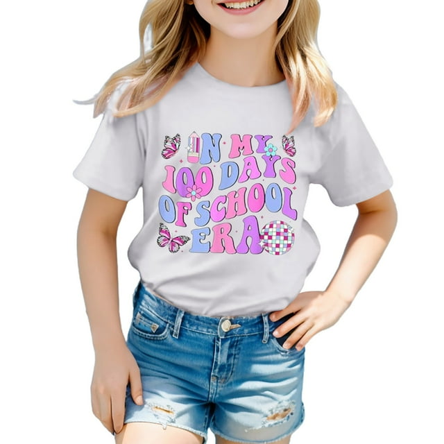 TZEWGL Chemise Mignonne pour Enfant Manches Courtes Imprimés Graphiques Col Rond Vêtements pour Tout-Petits Taille 1-2T