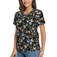 thumbnail image 2 of Xecao Dogs for Women's V-Neck T-Shirts-Elegant Half-Sleeve Tops Perfect for Summer-3X-Large, 2 of 5