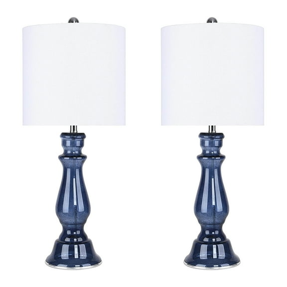 Grandview Gallery 25 Inch Baluster Table Lamp, Sapphire Blue (Set of 2)