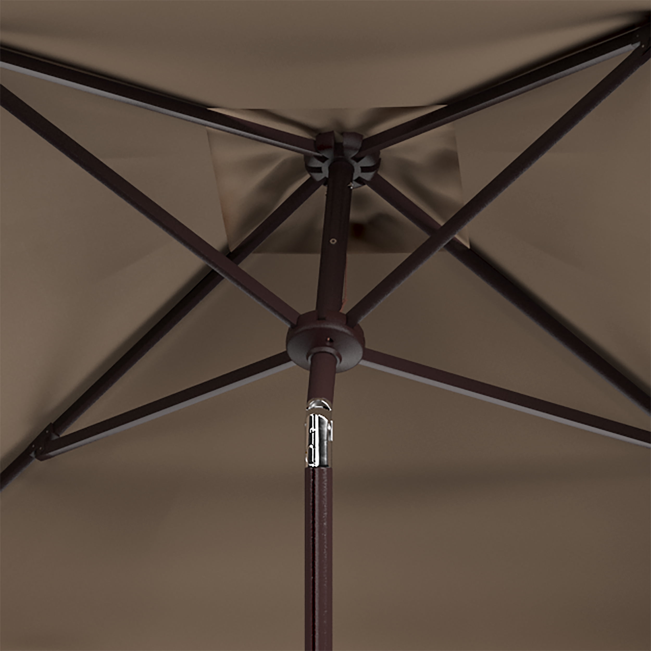 Safavieh Elegant Valance 7.5ft Square Metal/Polyester Umbrella in Beige/White