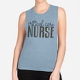 thumbnail image 2 of Critical Care Nurse Leopard Print Women's Muscle Tank X-Small Stonewash Denim, 2 of 5
