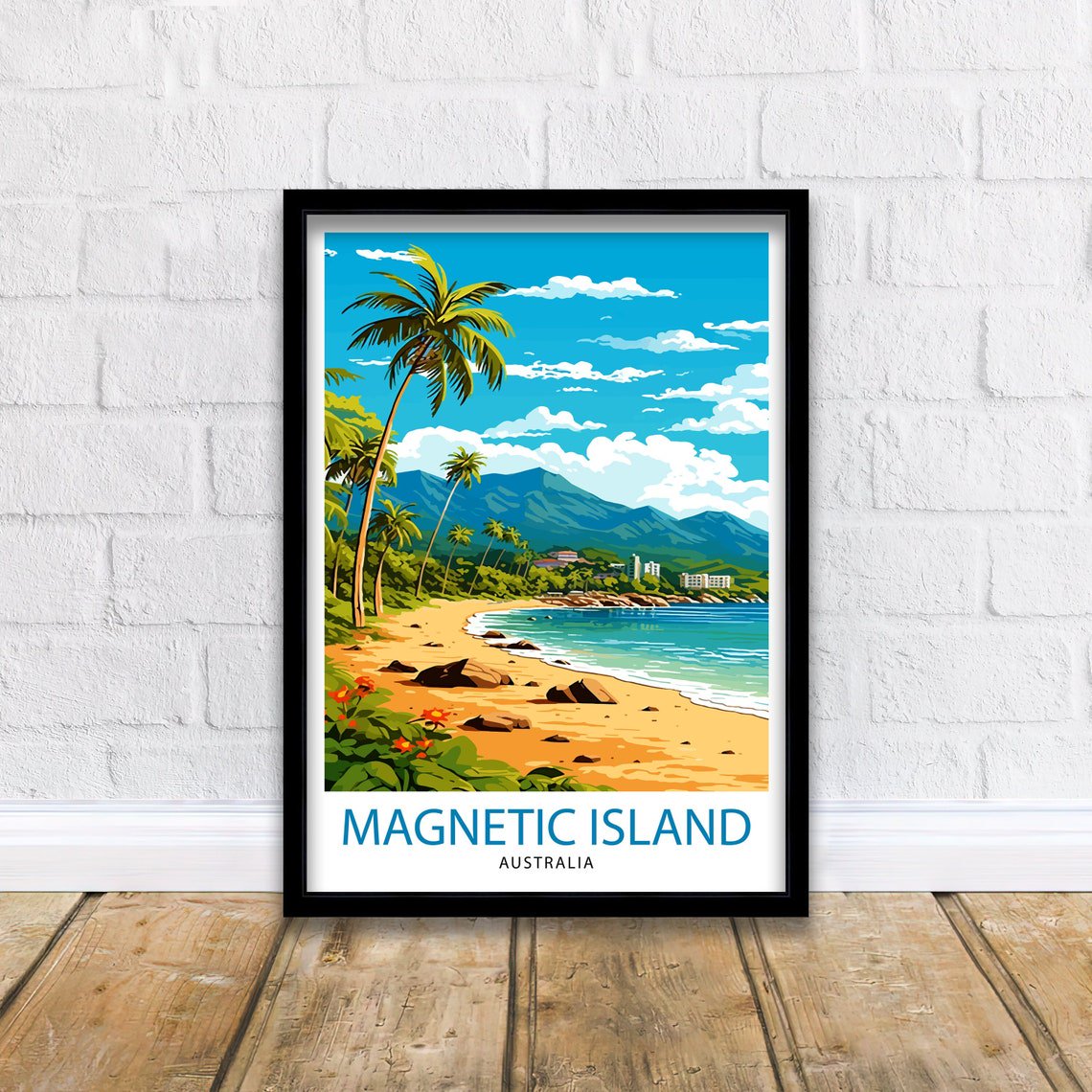 Magnetic Island Australia Travel Print Tropical Island Wall Decor Magnetic Island Poster Australian Travel Prints Island Art Print Magnetic, Poster Only