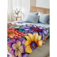 thumbnail image 5 of Twin Flat Sheet 66"x96", Boho Flowers Soft Lightweight Bedding Flat Sheets Only, Bohemia Ethnic Floral Colorful Floral Brushed Microfiber Top Bed Sheet, Breathable StainResistant Bedsheets, 5 of 9