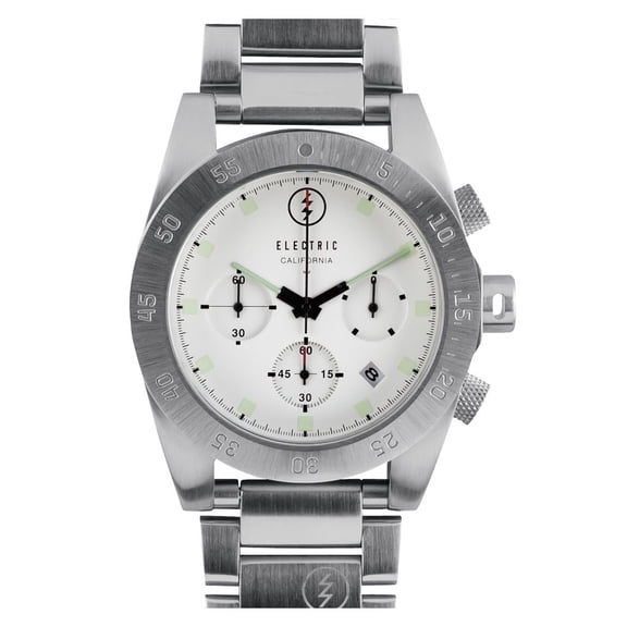 Electric EW0030010002 Men's Silver Steel Band With White Analog Dial Watch NWT