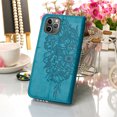 thumbnail image 6 of Dteck iPhone 11 Pro Case, Butterfly Patterned Wallet Case, Magnetic Hand Strap Credit Card Holder Slots Synthetic Leather Kickstand Protective Cover For iPhone 11 Pro, Blue, 6 of 10
